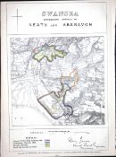 Neath & Aberavon Swansea Wales Boundary Commission 157-Year-Old Antique Map.