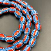 Beautiful Venetian Chevron Trade Glass Beads Strand, Brilliant Colour, Dnd-2908