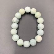 Natural Hand Carved Beautiful Jadeite Beads Bracelet