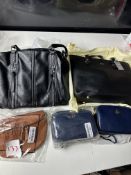 5x Leather Handbags To Include Black Woodland Leather Bag - A Mix of New and Returns.