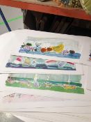Thirty Six (36) Lithographs. Boat Scenes and Still Life