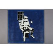 Teves (b 1982) ‘Stormpooper', Subversive Graffiti Spray Paint Stencil Blue, Signed, Editioned, 20...