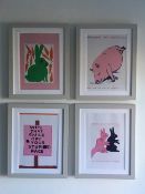 David Shrigley OBE (b 1968) ‘Hot Pink 4’ Offset Lithographs, Mini Series Framed, Edition, 2022