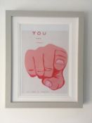 David Shrigley OBE (b 1968) ‘You’ Offset Lithograph, Mini Series Framed, Edition, 2022