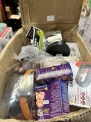 Assorted Box of Homewares, Electrical and Clothing. Est £50 - Grade U