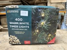 Christmas Warm White Timer Lights 400 Qty. Est £20 - Grade U