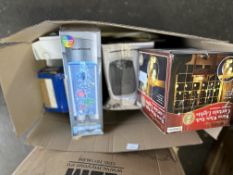 Assorted Box of Homewares, Electrical and Clothing. Est £50 - Grade U