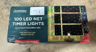Xmas 100 Net Timer Lights. Est £20 - Grade U