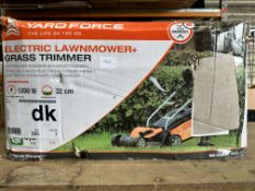 YardForce Electric Lawnmower and Grass Strimmer. Est £100 - Grade U