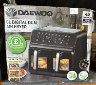 Daewoo 8L Digital Dual Air Fryer. Est £70 - Grade U