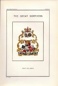 The Great Northern Railway Crest & Coat of Arms Antique Book Plate.
