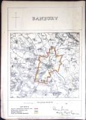 Banbury Oxfordshire Boundary Commission 157-Year-Old Coloured Antique Map.