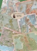 Job-Lot 7 Antique John Bartholomew British Isles Large Coloured 105 Year-Old Maps.