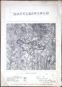 Macclesfield Cheshire Boundary Commission 157-Year-Old Coloured Antique Map.