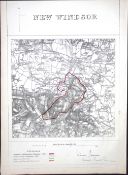 Windsor Berkshire Boundary Commission 157-Year-Old Coloured Antique Map.