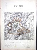 Calne Wiltshire Boundary Commission 157-Year-Old Coloured Antique Map.