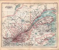 Canada Quebec Province Double Sided 126 Years-Old Antique 1896 Map.