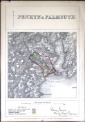 Penryn & Falmouth Cornwall Boundary Commission 157-Year-Old Antique Map.