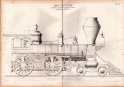 Passenger Locomotive Patterson New Jersey U.S. Antique Scarce Diagram-9.