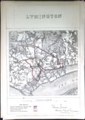 Lymington Hampshire Boundary Commission 157-Year-Old Coloured Antique Map.