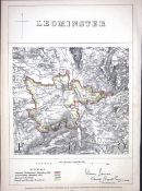 Leominster Herefordshire Boundary Commission 157-Year-Old Coloured Antique Map.