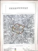 Shrewsbury Town & District Boundary Commission 157-Year-Old Antique Map.