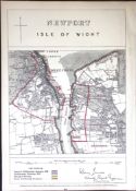 Newport Isle of Wight Boundary Commission 157-Year-Old Coloured Antique Map-2