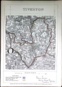 Tiverton Devon Boundary Commission 157-Year-Old Antique Map.