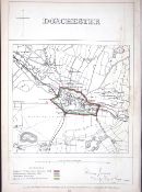 Dorchester Dorset Boundary Commission 157-Year-Old Coloured Antique Map.