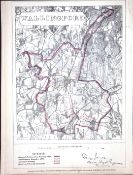 Wallingford Oxfordshire Boundary Commission 157-Year-Old Coloured Antique Map.