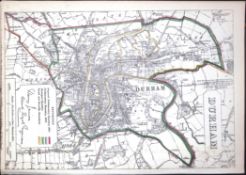 Durham Boundary Commission 157-Year-Old Coloured Scarce Antique Map.