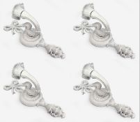 Set of 4 Cast Metal Wall Candle Sconces Girandoles