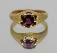 Garnet Yellow Gold Ring