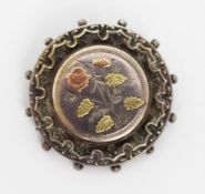 Silver & Gold Floral Brooch Unhallmarked