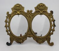 Vintage Art Nouveau Style Brass Twin Picture Frame
