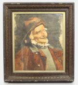 Antique Victorian Framed Watercolour of An Old Fisherman