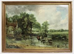 Large Constable The Hay Wain Print Set In Gilt Frame