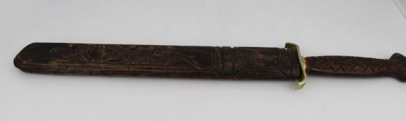Dagger With Carved Wooden Scabbard