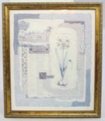 Large Contemporary Print Set In Gilt Frame
