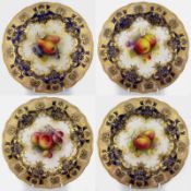 Collection of 4 Royal Worcester Cabinet Plates By Albert Shuck (1880-1961)