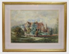 Early 20th c. Watercolour of English Stately Home
