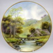 Hand Painted Landscape Henwick Cabinet Plate By J Smith