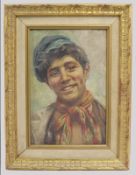Italian School Portrait of A Neapolitan Youth Oil On Canvas