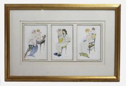 Triptych Paris Postcards Framed Modele Depose R & Cie