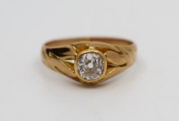 Early 20th c. 15 ct Rose Gold 0.52 Carat Diamond Ring