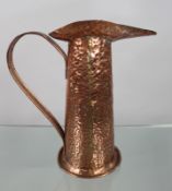 Large Arts & Crafts Hammered Copper Jug