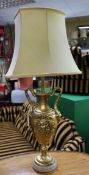Antique Style Gilt Table Lamp With Shade