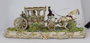 Italian Decorative Porcelain Carriage By Luigi Fabris