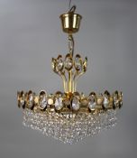 Vintage Gold Plated Crystal Chandelier