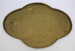 Vintage Brass Oriental Shaped Tray
